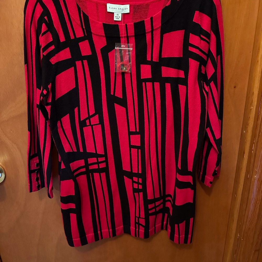 Red and black top